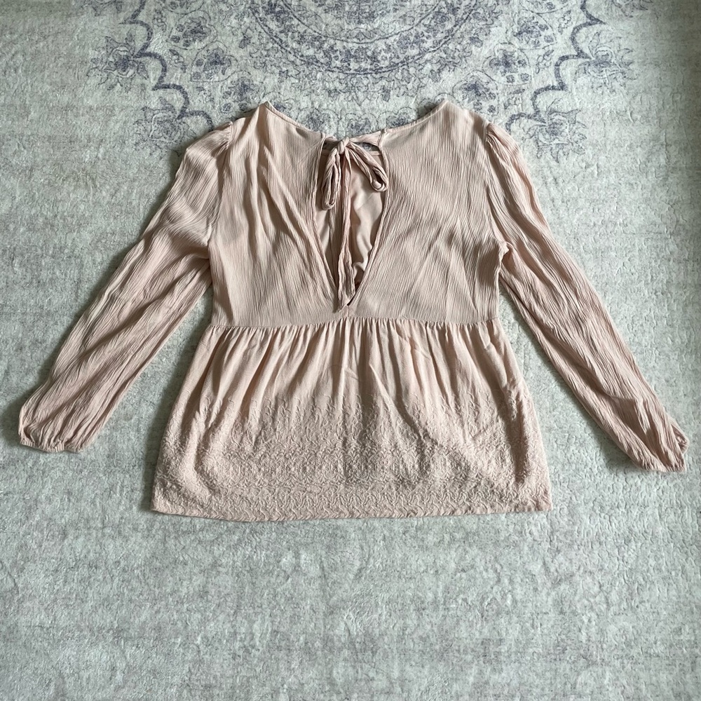 Blush Pink Long Sleeve American Eagle Top - Picture 2 of 3